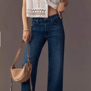 MOTHER The Rambler Zip High-Rise Straight-Leg Ankle Jeans